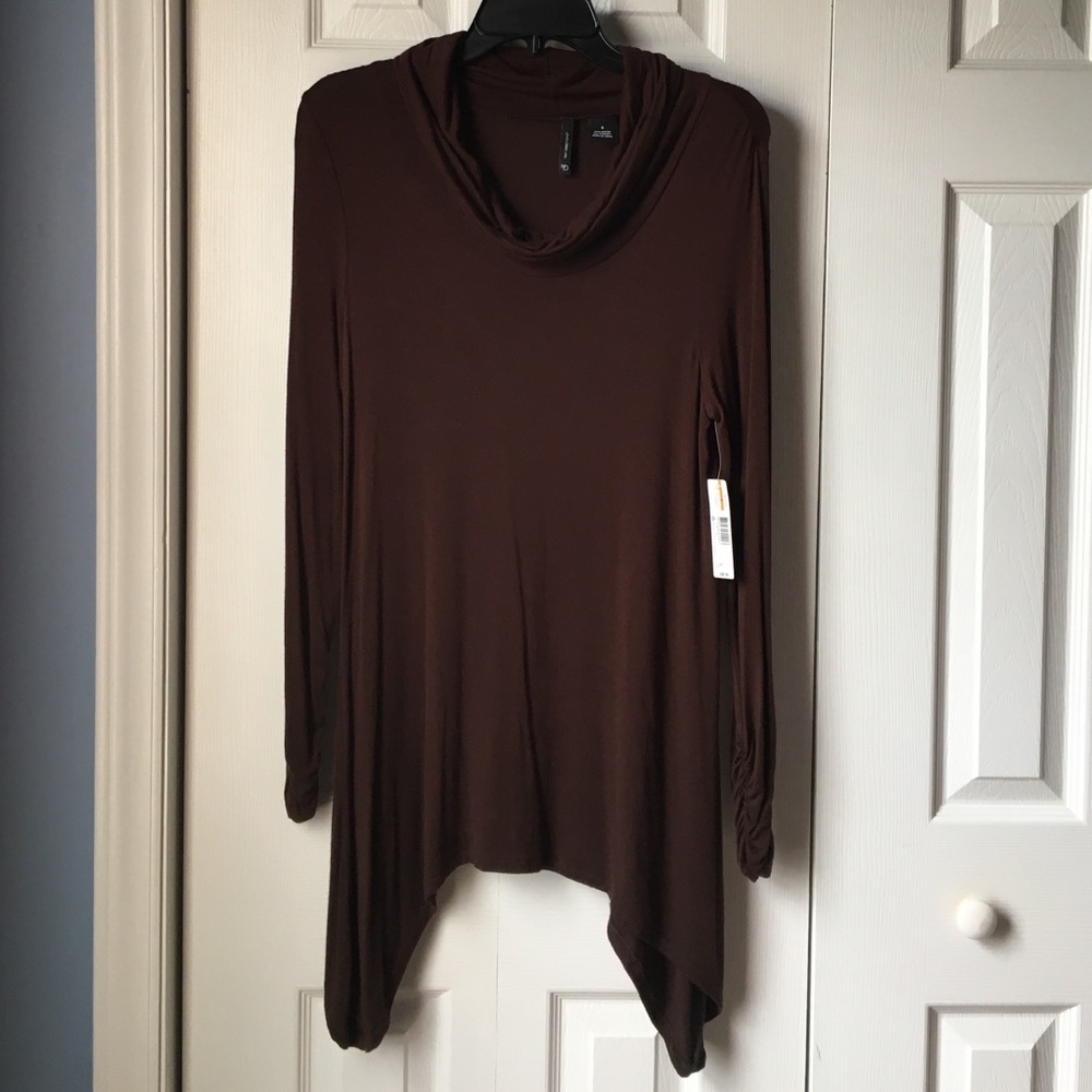 New Directions Cowl Neck Shark Bite Top